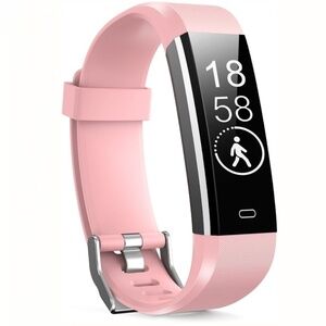 Fitness Tracker with Heart Rate Monitor Waterproof Activity Step Tracker Pink